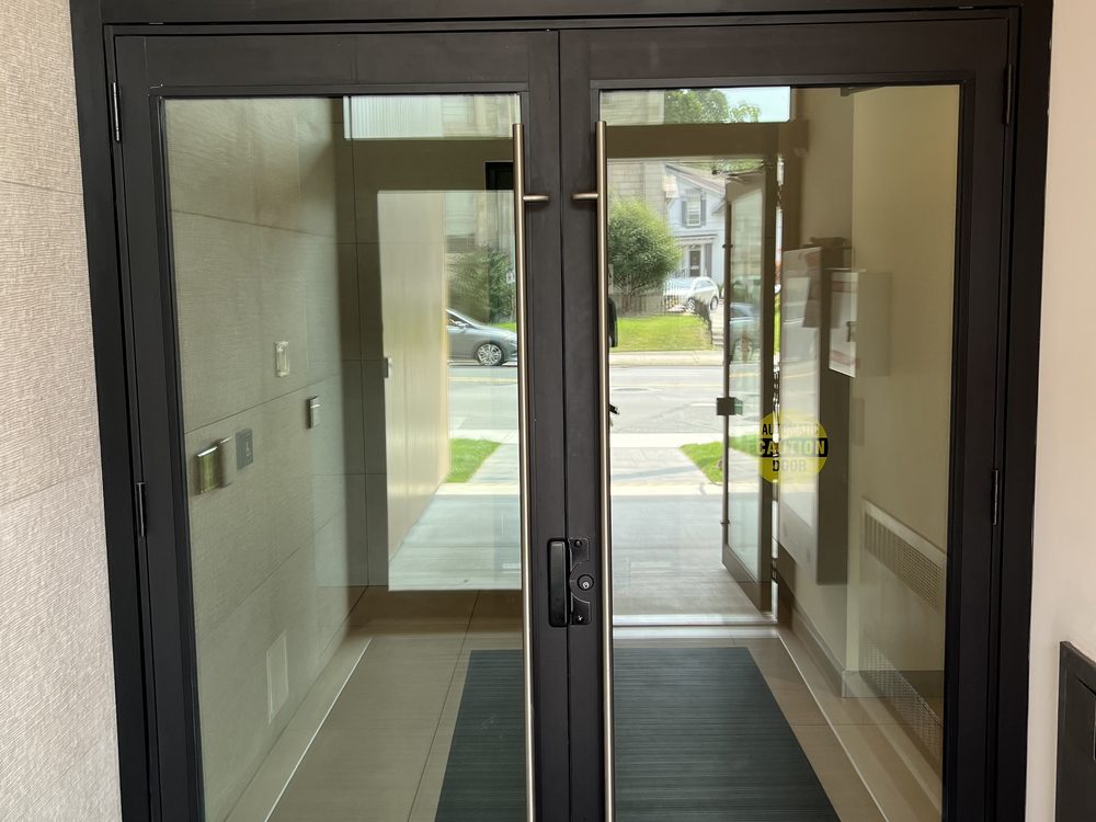 Commercial Glass & Aluminum Doors installed by Canuck Door Systems for Centurion (Dundas) Holdings Limited in Hamilton