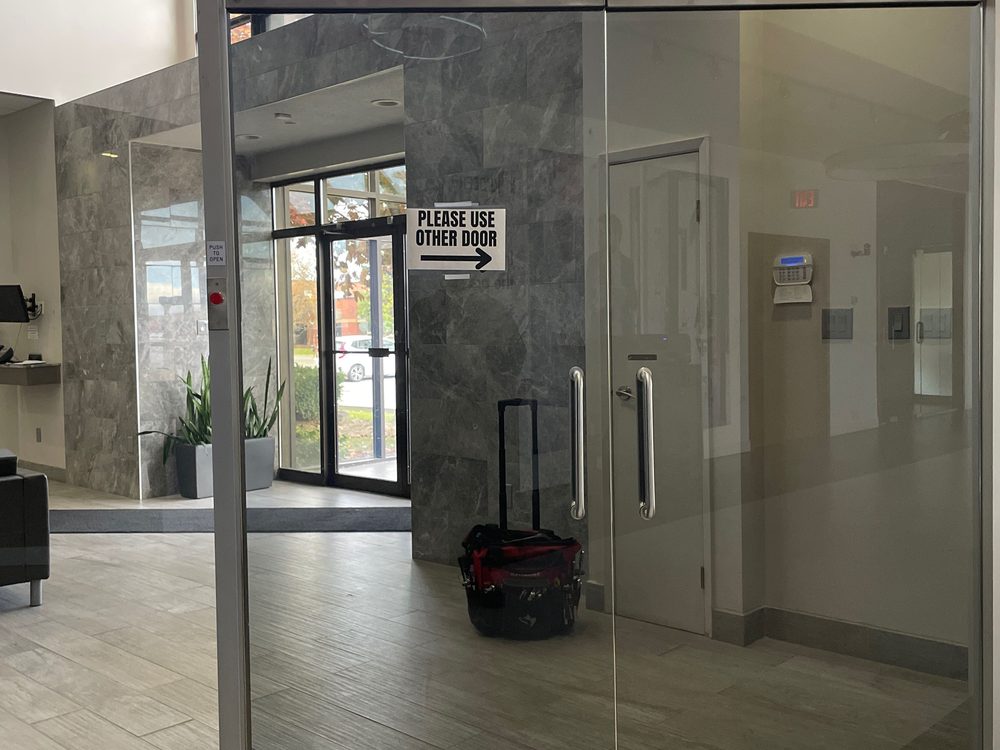 Frameless Glass Doors & Walls installed by Canuck Door Systems for Kyocera Mita Canada Ltd in Mississauga