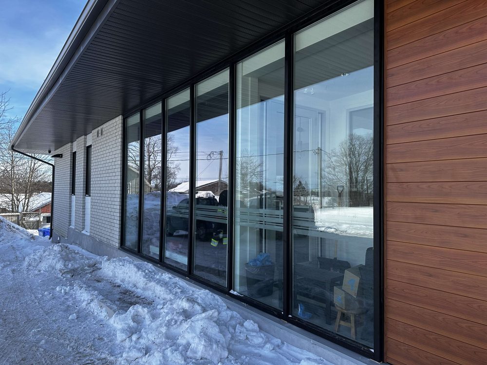 Commercial Glass & Aluminum Doors installed by Canuck Door Systems for Shelburne Dental in Shelburne