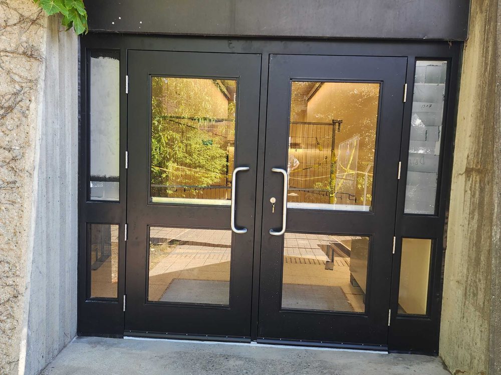 Commercial Glass & Aluminum Doors installed by Canuck Door Systems for J. McBride & Son's Ltd in Toronto