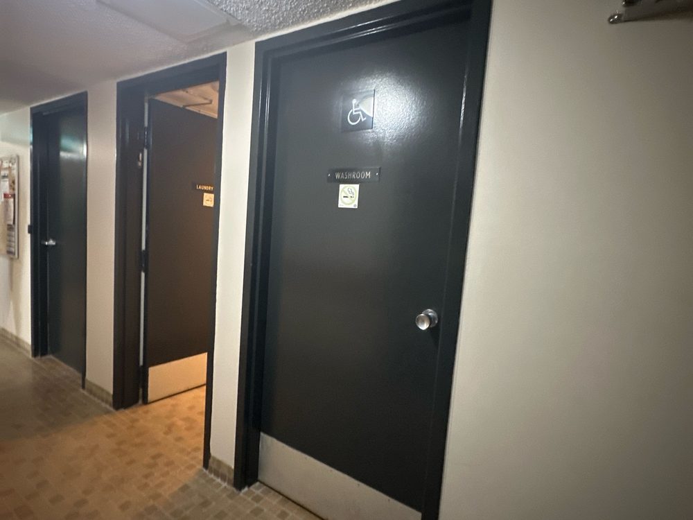 Universal washroom door package installed by Canuck Door Systems
