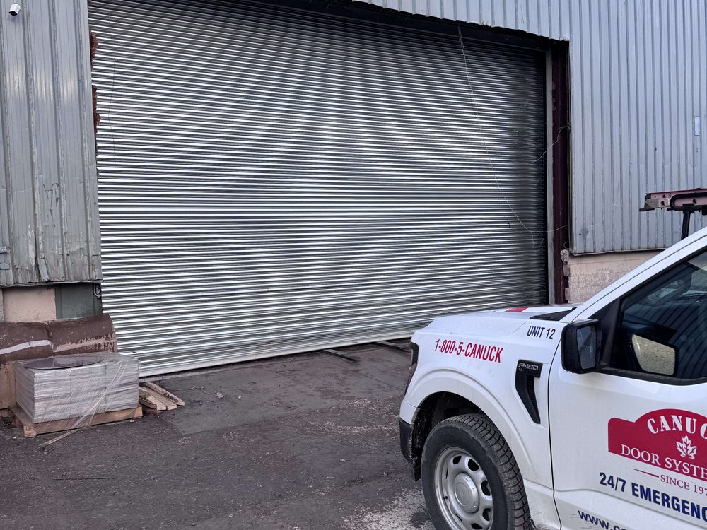 Rolling steel door installed by Canuck Door Systems