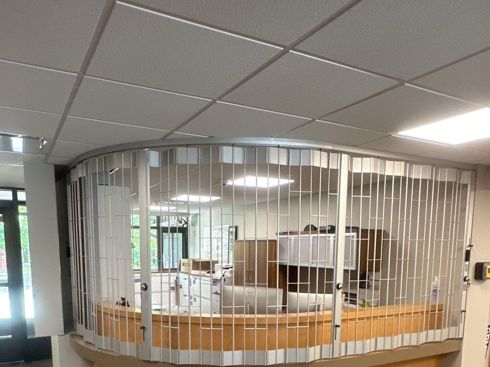 Side-folding security grille installed by Canuck Door Systems